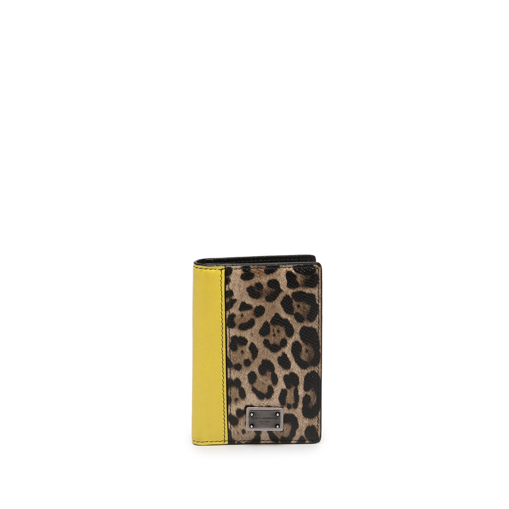 Pre-Loved Dolce & Gabbana Leopard Print Calfskin Dauphine Bifold Card Holder